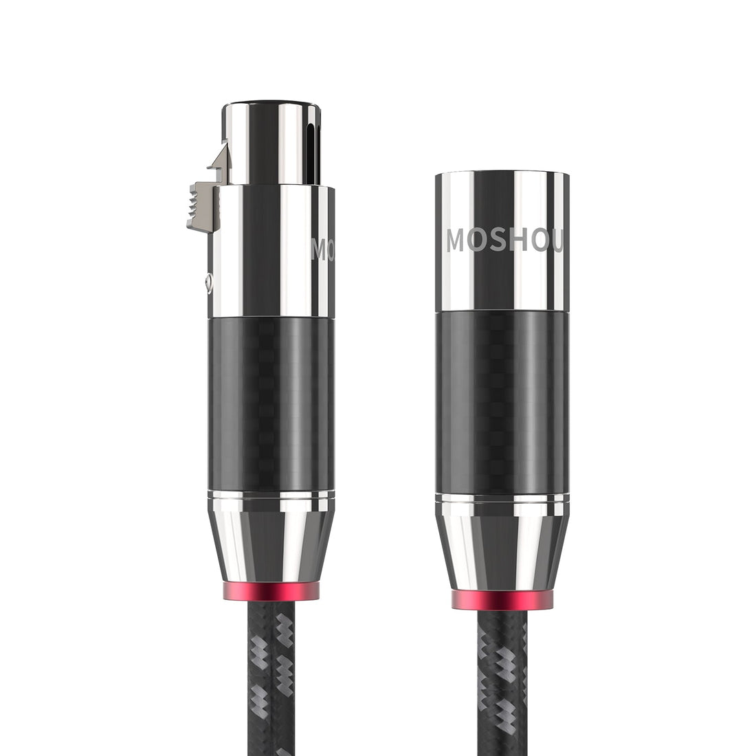MOSHOU carbon-fiber XLR male to female balanced audio cable connectors