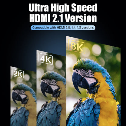 MOSHOU 8K HDMI 2.1 Armored Optical Fiber Cable – OM4, 48Gbps, 8K60/4K120