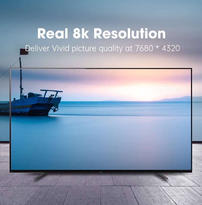 MOSHOU HDMI extension cable showing real 8K display resolution