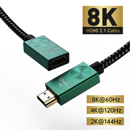 MOSHOU HDMI male to female extension cable connector close-up