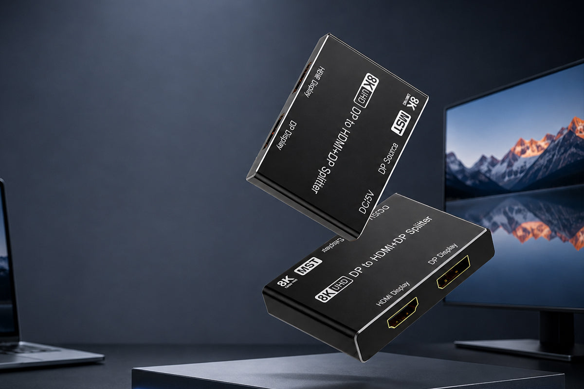 MOSHOU HDMI and DisplayPort splitters for multiple displays
