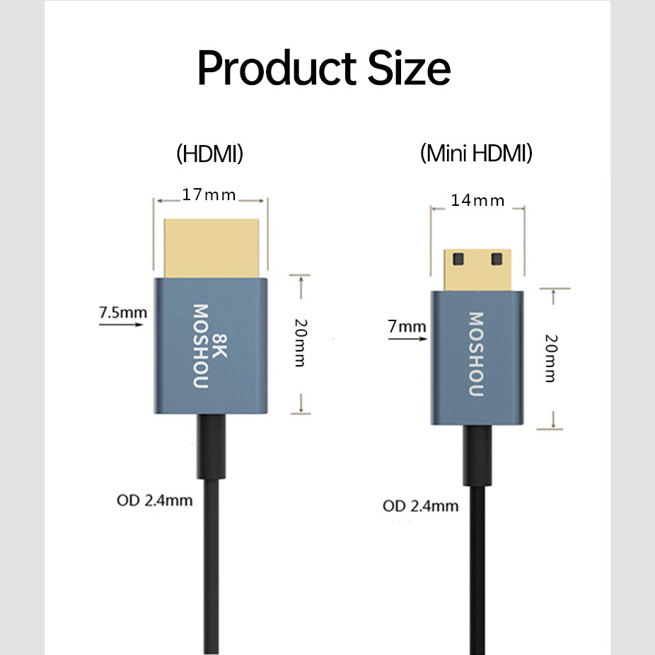 Flexible 2.4mm Mini HDMI cable bending demonstration