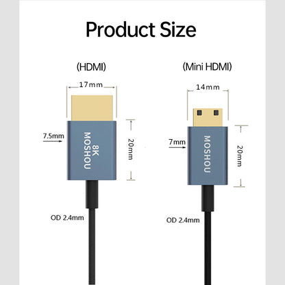 Flexible 2.4mm Mini HDMI cable bending demonstration