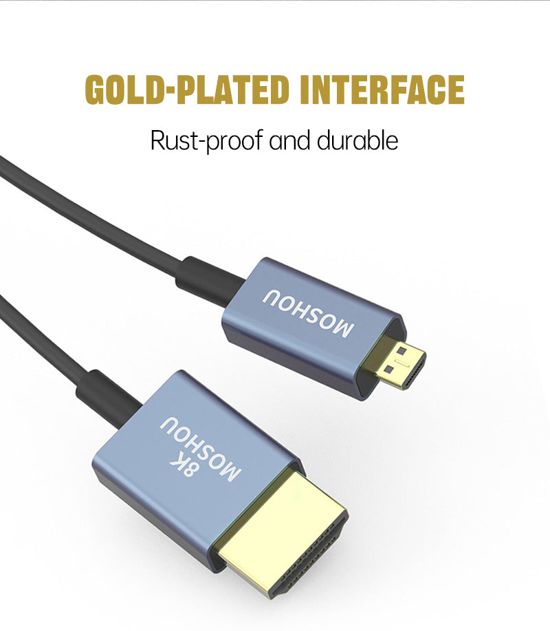 Micro HDMI cable HDR and high-resolution video support