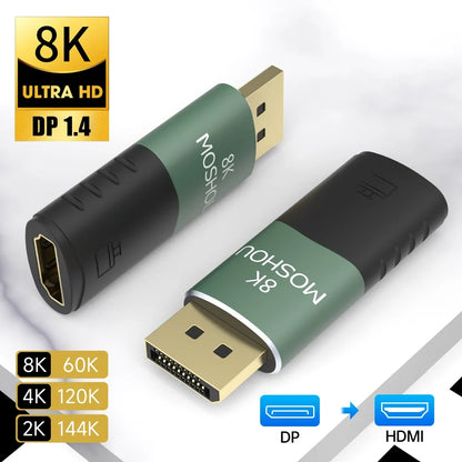 MOSHOU active DP to HDMI adapter supporting 8K60 and 4K120