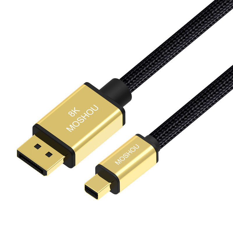 MOSHOU Mini DisplayPort to DisplayPort 1.4 braided cable with gold connectors