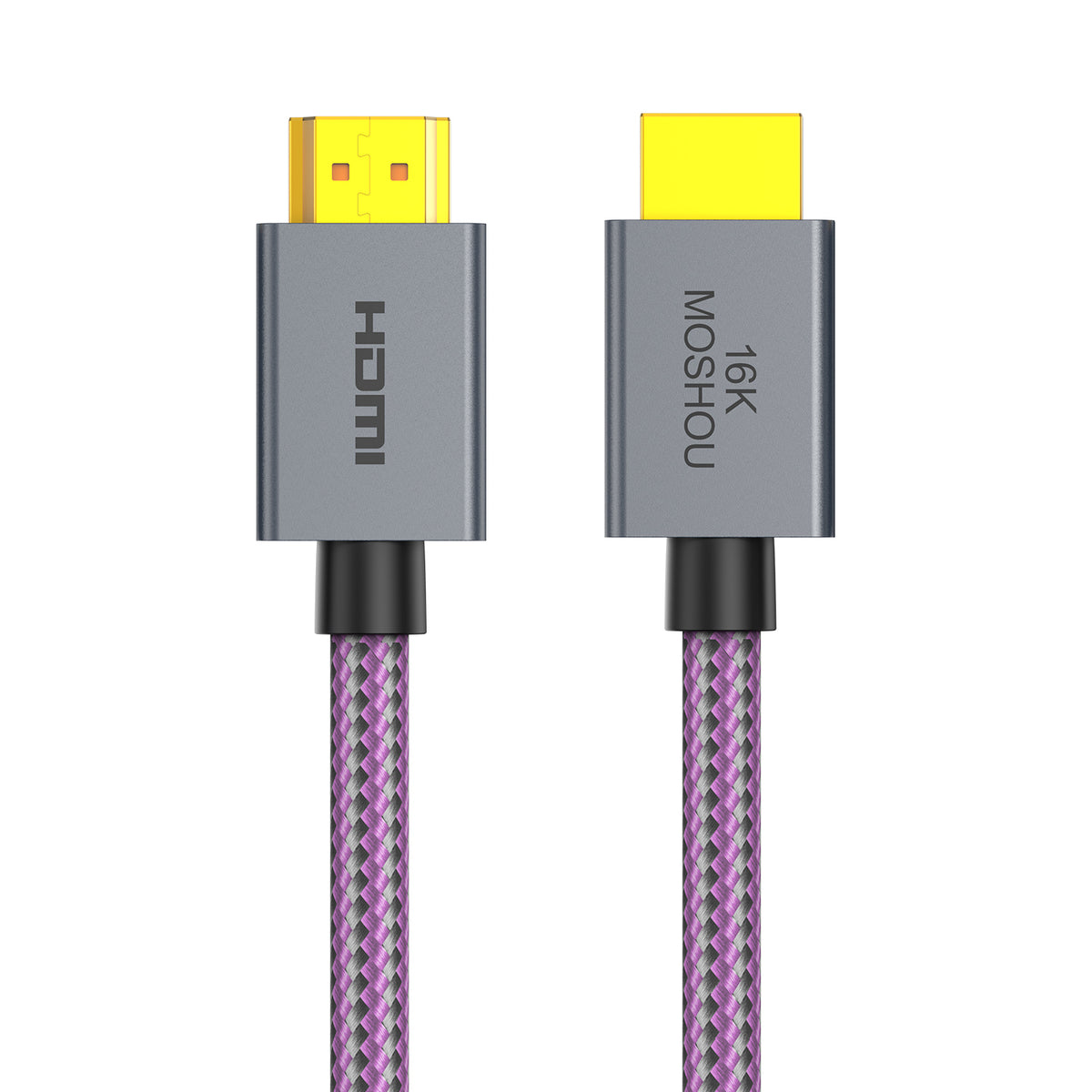 MOSHOU 16K HDMI 2.2 cable with purple braided jacket, main product view
