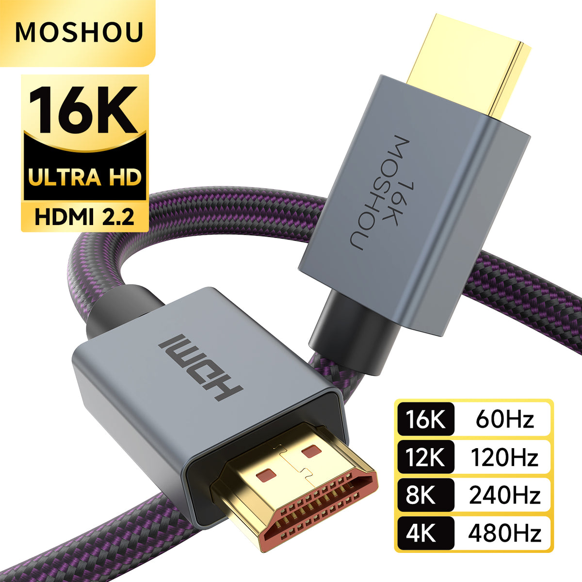 MOSHOU 16K Ultra HD HDMI 2.2 cable connector hero image
