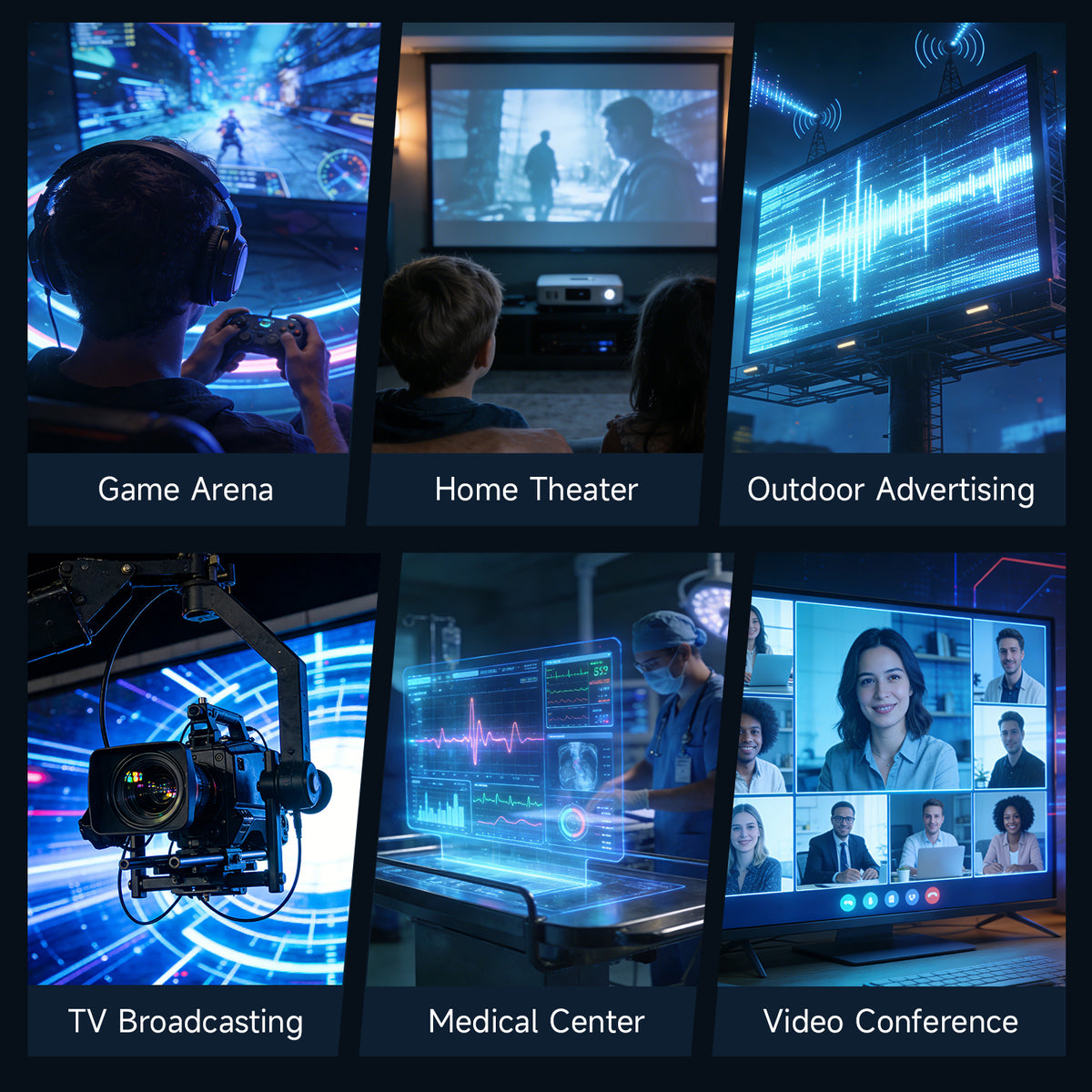 MOSHOU HDMI cable application scenes for gaming, theater and video production