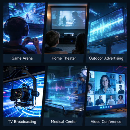 MOSHOU HDMI cable application scenes for gaming, theater and video production