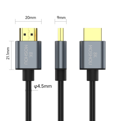 MOSHOU 4.5mm 32AWG HDMI cable connector and cable dimensions