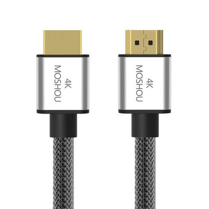 MOSHOU silver-gray braided 4K HDMI 2.0 cable with male connectors