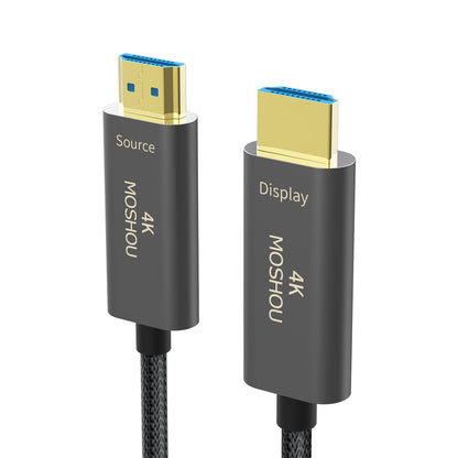 Directional Source and Display connectors on MOSHOU 4K60 fiber HDMI cable