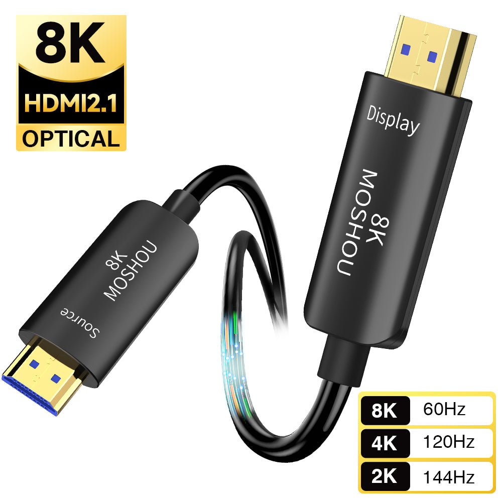 MOSHOU 8K HDMI 2.1 optical cable supporting 8K60 and 4K120