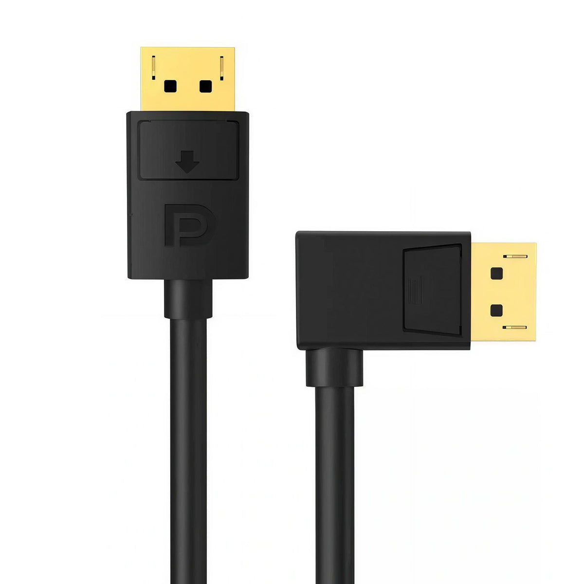 MOSHOU 90-degree angled DisplayPort 1.4 cable with locking connectors
