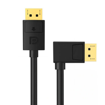 MOSHOU 90-degree angled DisplayPort 1.4 cable with locking connectors