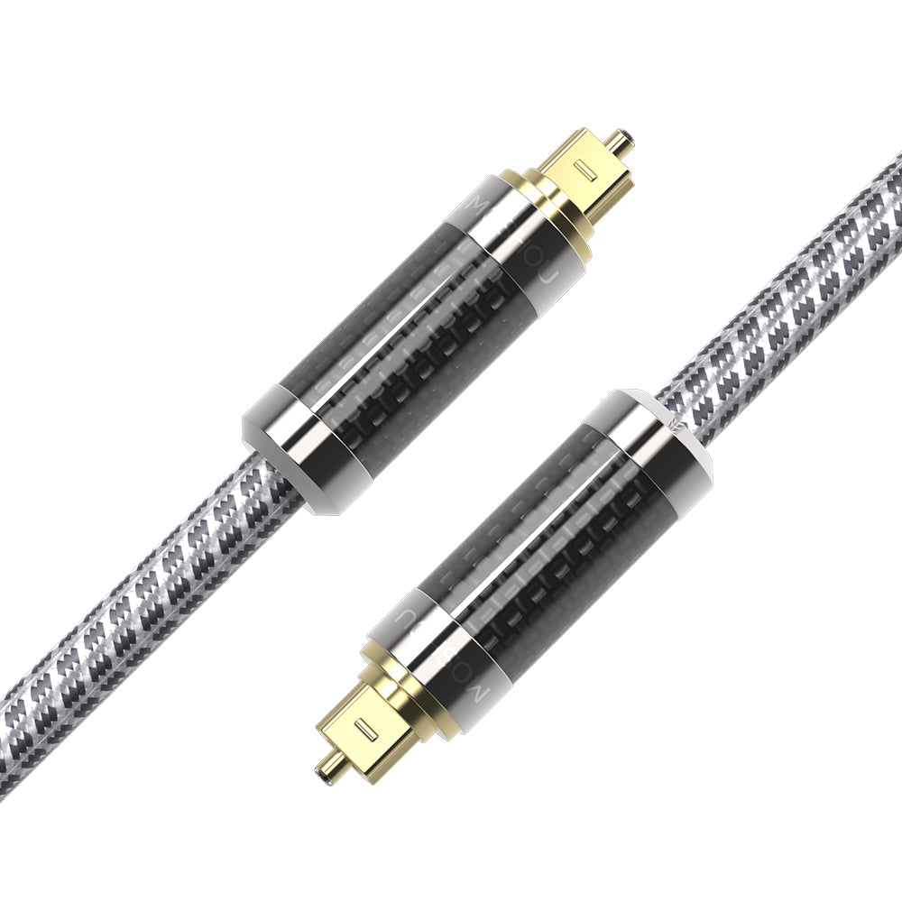 MOSHOU braided digital optical audio cable on white background