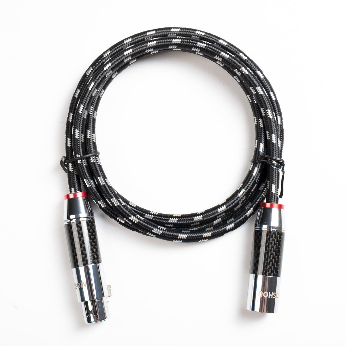 MOSHOU braided XLR male to female audio cable full length view