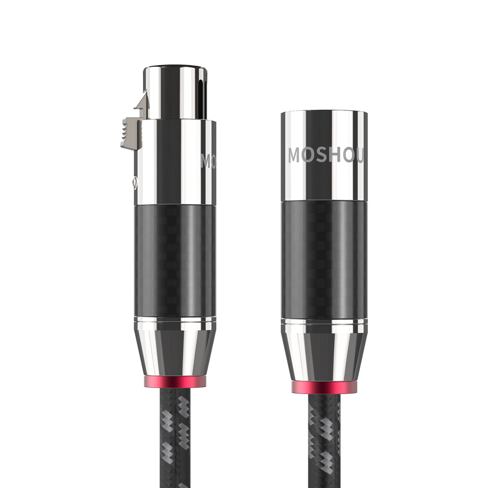 MOSHOU carbon-fiber XLR male to female balanced audio cable connectors