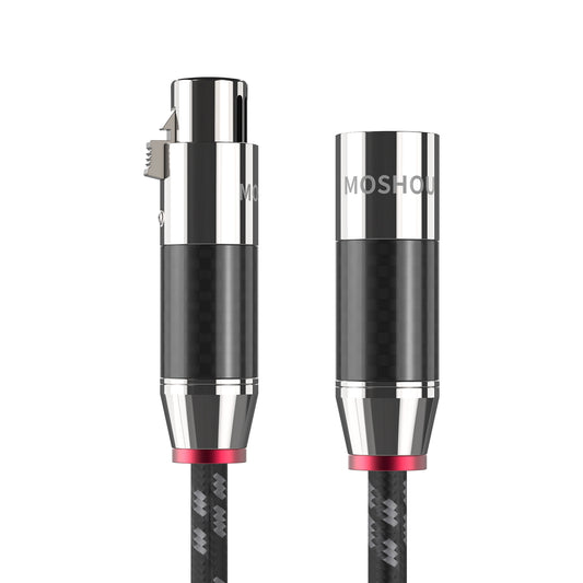 MOSHOU carbon-fiber XLR male to female balanced audio cable connectors