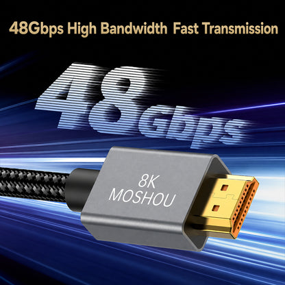 48Gbps HDMI 2.1 cable for fast video and audio transmission