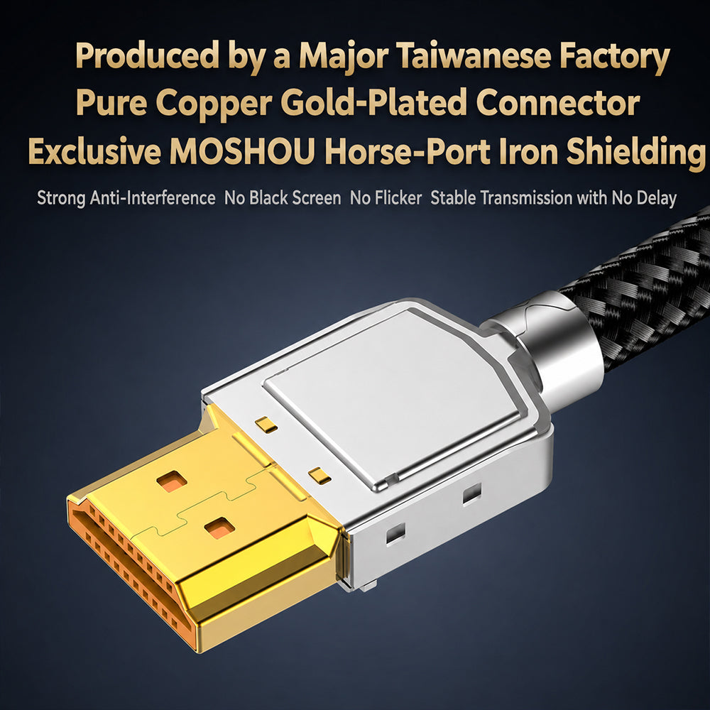 Gold-plated connector with reinforced shielding construction