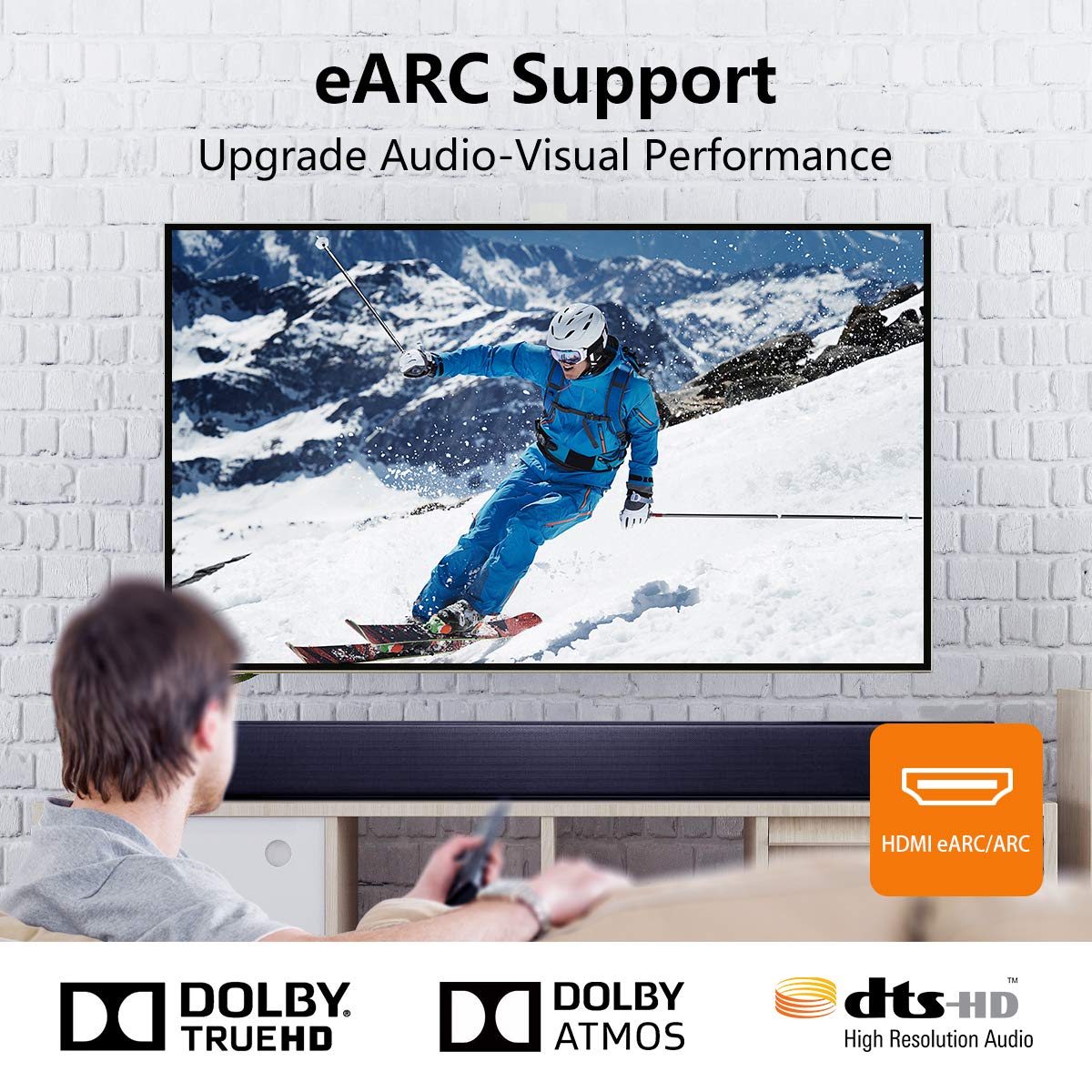 HDMI 2.1 optical cable with eARC audio support