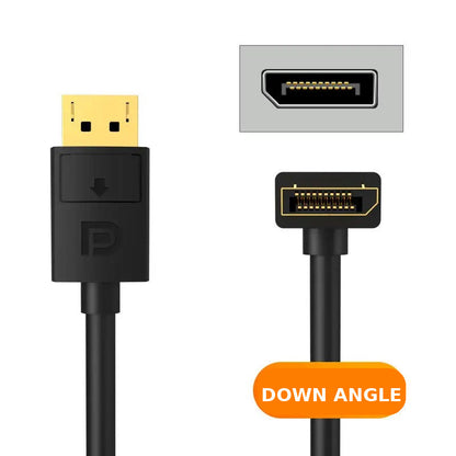 MOSHOU downward 90-degree DisplayPort 1.4 cable with locking connector