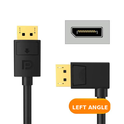 MOSHOU left-angle 90-degree DisplayPort 1.4 cable with locking connector