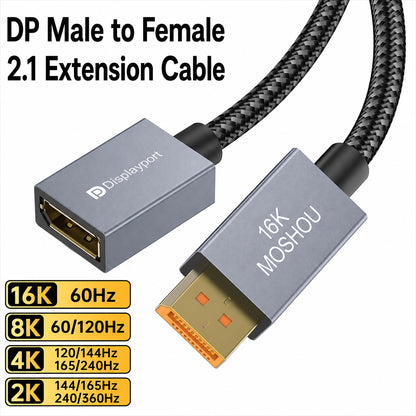 MOSHOU DP 2.1 male and female connectors with orange insulators