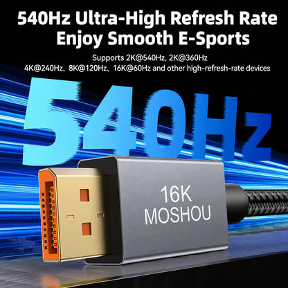 DisplayPort 2.1 cable gaming support with G-Sync FreeSync FEC and DSC