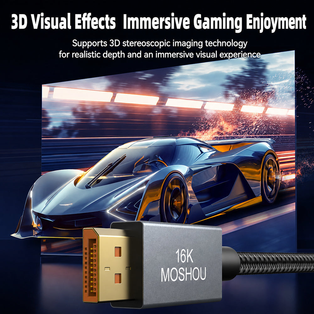 DP 2.1 cable 16K ultra-clear resolution display