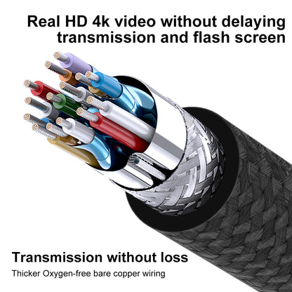 DP to HDMI cable oxygen-free copper and braided shielding structure