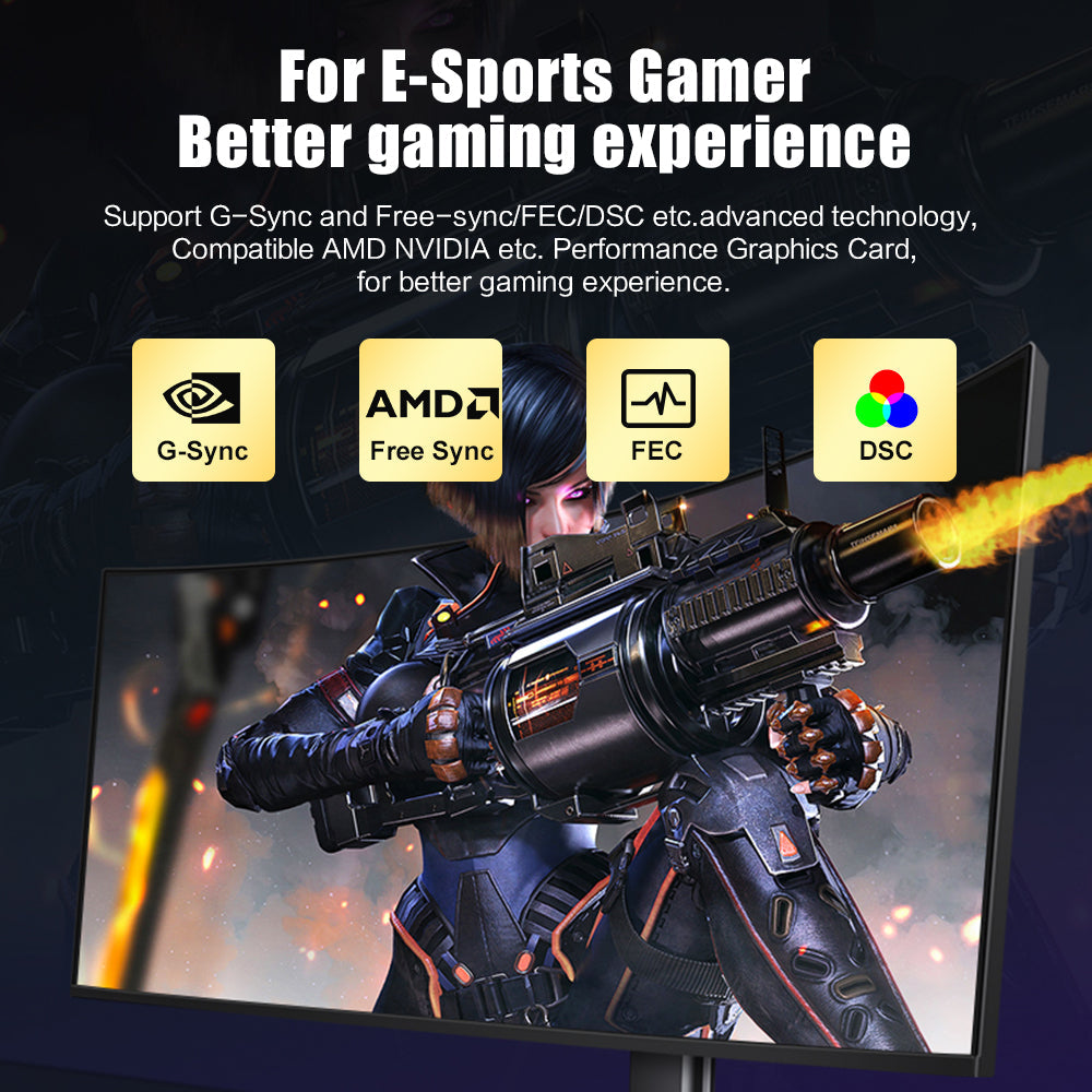 DP to HDMI 2.1 cable gaming support with G-Sync FreeSync FEC and DSC