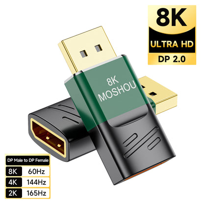 MOSHOU DP 2.0 male to female adapter supporting 8K60 4K144 and 2K165