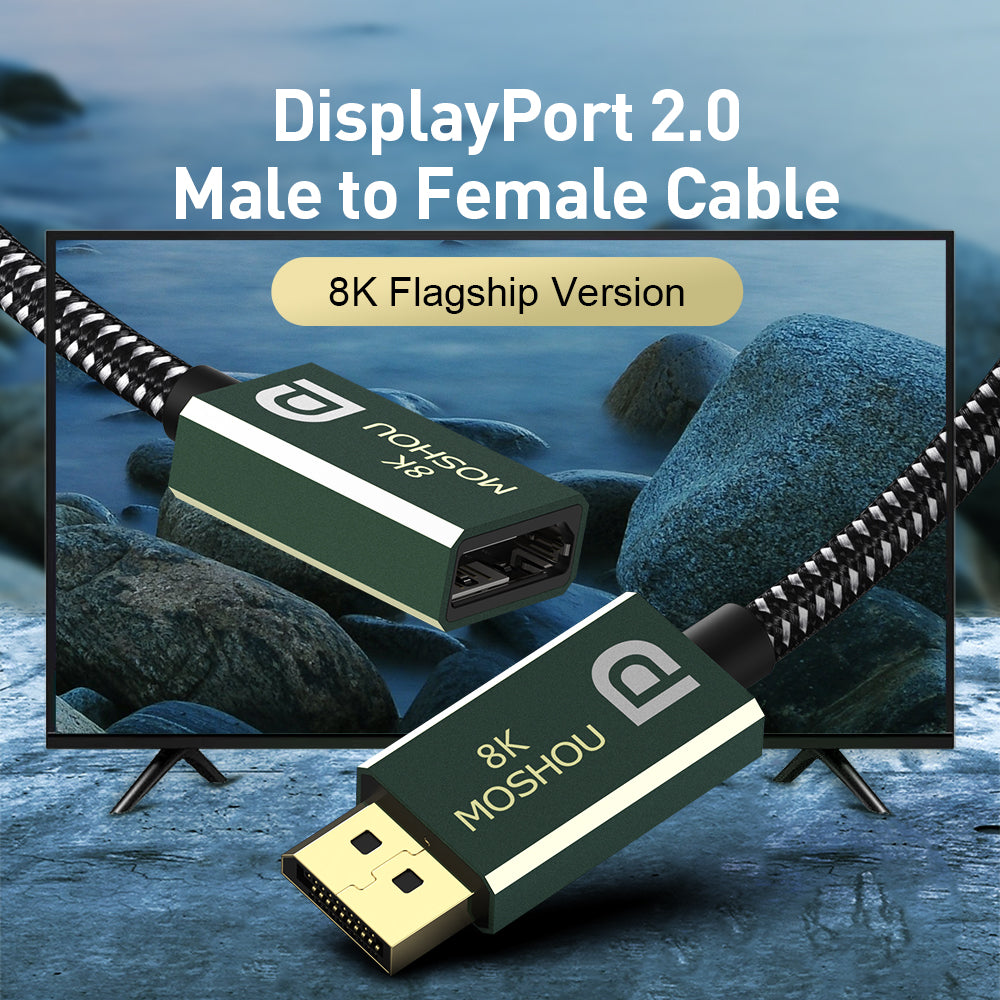 MOSHOU DisplayPort 2.0 male-to-female cable 8K flagship design