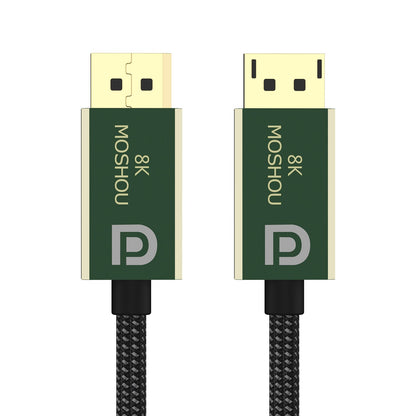 MOSHOU green DisplayPort 2.0 male-to-male cable connectors