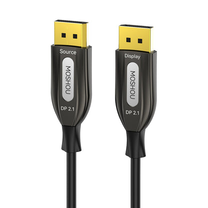 MOSHOU DisplayPort 2.1 OM4 optical fiber cable with Source and Display connectors, main view