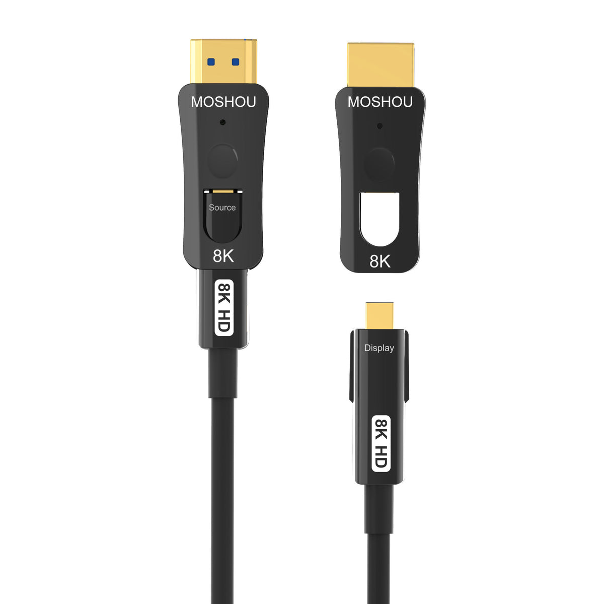 MOSHOU 8K HDMI cable with dual detachable pull-through ends