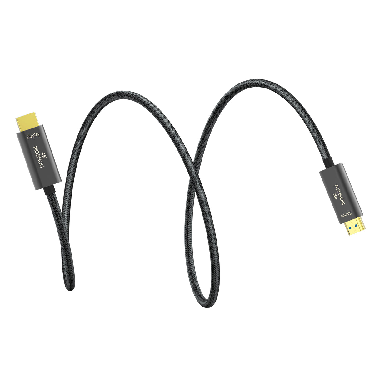 Flexible black MOSHOU 4K HDMI optical cable