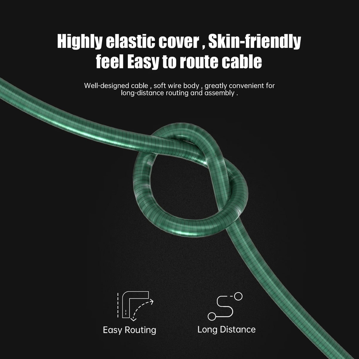 Flexible green armored optical HDMI cable for long-distance routing