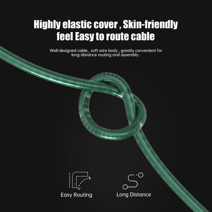 Flexible green armored optical HDMI cable for long-distance routing