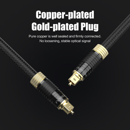 Gold-plated metal Toslink connectors with braided cable