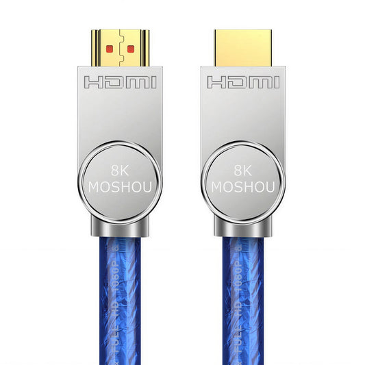 MOSHOU HD-009 transparent blue 8K HDMI 2.1 cable front view