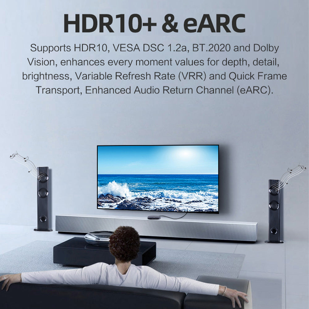 HDR10 plus and eARC home theater setup with MOSHOU HDMI cable