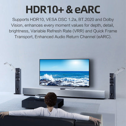 HDR10 plus and eARC home theater setup with MOSHOU HDMI cable
