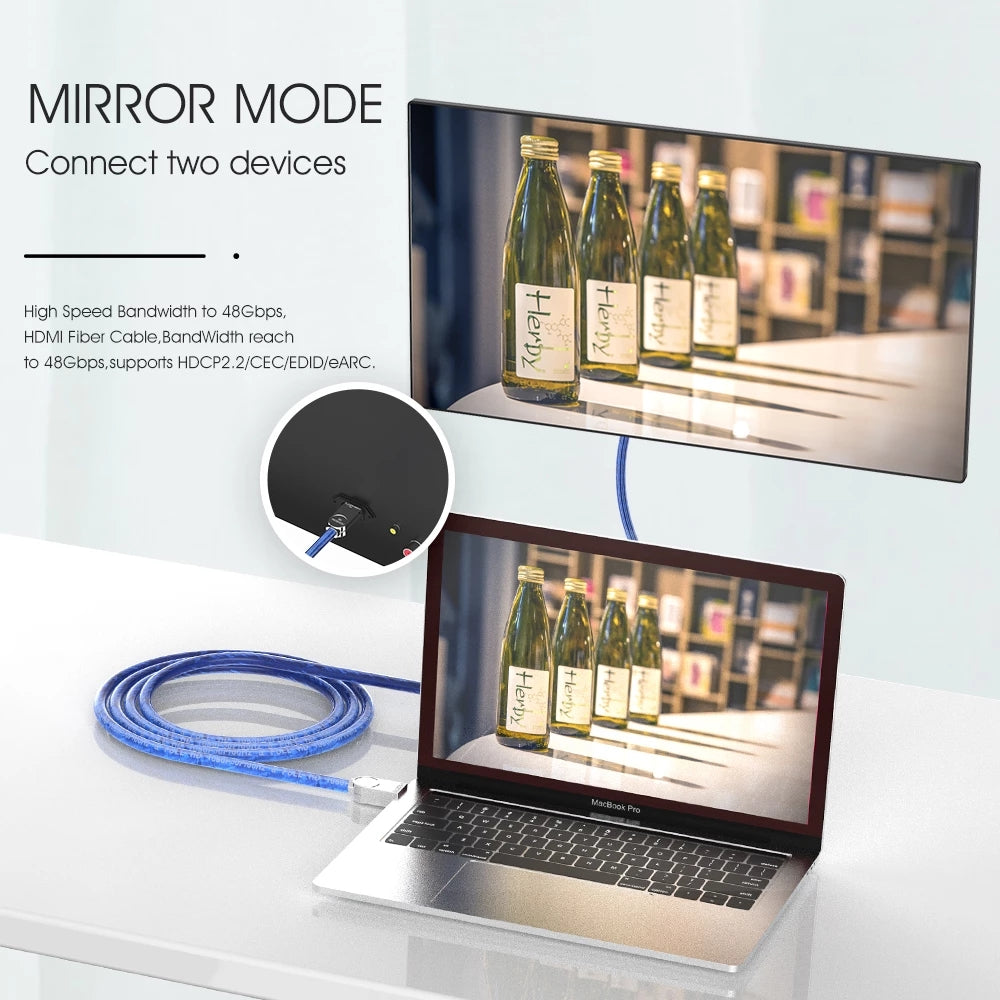 Mirror mode laptop to monitor connection using HDMI cable