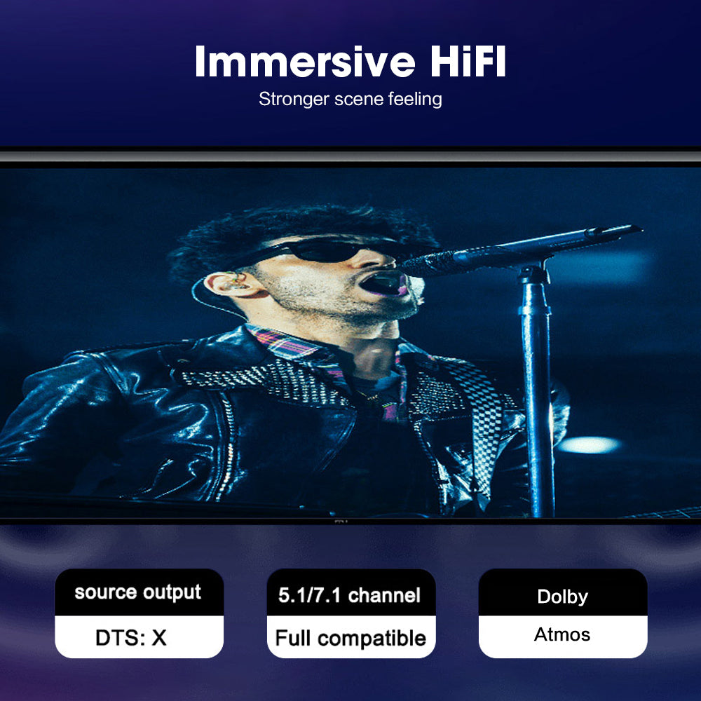 Immersive HiFi audio support with Dolby Atmos and DTS X