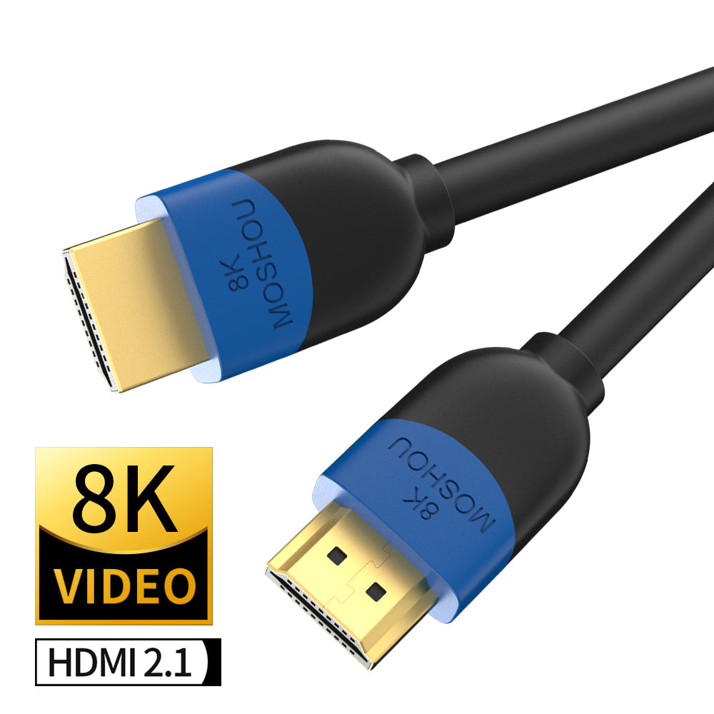 Angled view of MOSHOU HD-065 8K HDMI cable