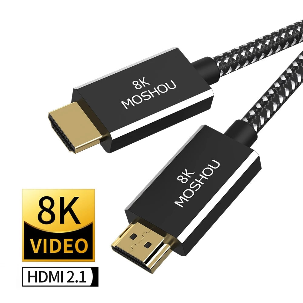 MOSHOU HD-068 braided HDMI 2.1 cable with certification badge